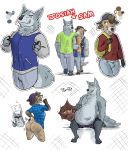  2019 anthro belly big_belly big_butt bio butt butt_pose canid canine canis cervid clothed clothing digital_media_(artwork) duo fur hi_res josiah_(themuffinly) male male/male mammal muscular pose samuel_(themuffinly) smile themuffinly vore wolf 