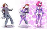  &lt;3 2018 absurd_res anthro anthro_to_humanoid areola barefoot blue_nose bottomwear breast_growth breasts canid canine canis clothing collar duo eyes_closed female forced forced_transformation gardevoir gender_transformation gynomorph hair hand_on_breast helixjack hi_res humanoid intersex jeans male mammal navel nintendo pants pink_hair pok&eacute;mon pok&eacute;mon_(species) rubber sequence shirt shocked smile solo_focus standing topwear transformation video_games white_body wolf 