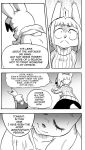  anthro clothed clothing comic cookie_(furryfight_chronicles) daigaijin dialogue duo english_text female furryfight_chronicles hi_res lagomorph leporid mammal muko rabbit rodent sciurid text tree_squirrel 