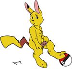  anthro male nintendo penis pikachu plain_background pok&#233;ball pok&#233;mon pok&#233;morph pokemon put solo unknown_artist unknown_artist_signature video_games white_background 