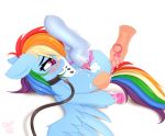  2019 anal anal_beads anal_penetration cumlube equid equine female friendship_is_magic leash mammal my_little_pony omiart penetration pterippus rainbow_dash_(mlp) sex_toy wings 