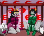  2015 34qucker alien bdsm blush bondage bound crib diaper duo eyes_closed feferi_peixes female gl&#039;bgolyb grey_body grey_skin homestuck horn horned_humanoid humanoid kanaya_maryam lusus_naturae ms_paint_adventures pacifier plushie straitjacket troll_(homestuck) virgin_mother_grub webcomic 