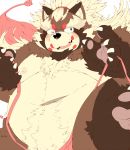  asian_clothing belly blush canid canine clothing east_asian_clothing fundoshi goemon_(tas) hair hi_res japanese_clothing long_hair mammal moobs navel nipples overweight pawpads ponytail raccoon_dog tanuki tokyo_afterschool_summoners tsurugi23 underwear undressing video_games 