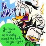  1:1 anatid anseriform avian bird clothing dialogue disney donald_duck duck ducktales ducktales_(2017) lanthart louie_duck 