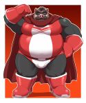  12beat13 2019 anthro belly bulge facial_hair hi_res humanoid_hands male mammal mustache overweight overweight_male scar simple_background solo suid suina sus_(pig) wild_boar 
