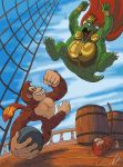  2017 ape barrel cape clothing cloud crocodilian crown day diddy_kong donkey_kong_(character) donkey_kong_(series) fabianleonardo group haplorhine hi_res holding_object king_k._rool kremling male mammal monkey necktie nintendo open_mouth primate reptile scalie smile video_games 