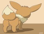  anus brown_body brown_fur eevee female fur nintendo pichu90 pok&eacute;mon pok&eacute;mon_(species) pussy simple_background video_games young 