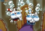  asphyxiation bubble cuphead_(character) cuphead_(game) drowning duo edit hi_res holding_breath ichduhernz invalid_color male mugman puffed_cheeks swimming underwater video_games water 