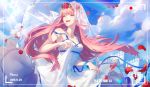  clouds darling_in_the_franxx dress jpeg_artifacts long_hair necklace nhan sky zero_two 