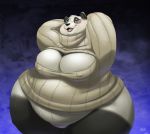  blush breasts cleavage cleavage_cutout clothed clothing female giant_panda gillpanda keyhole_turtleneck mammal solo sweater topwear ursid 