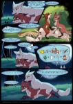  arctic_fox blush canid canine comic crytrauv elly female fennec feral flash_back fox fur grass group group_sex hi_res keki kyuro male mammal oral outside red_fox rukifox sex text vaginal white_body white_fur young 