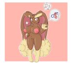  animal_humanoid anthro areola big_breasts breasts brown_body brown_fur digital_media_(artwork) female fur huge_breasts humanoid hyper hyper_breasts lagomorph long_ears looking_at_viewer lopunny mammal mature_female nintendo nipples nude pok&eacute;mon pok&eacute;mon_(species) pok&eacute;morph pregnant simple_background smile solo speech_bubble thick_thighs trcfan video_games wide_hips 