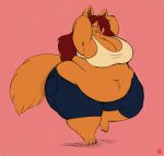  belly big_belly big_breasts big_butt breasts butt canid canine canis cleavage clothed clothing female gillpanda huge_butt mammal obese overweight overweight_female pose solo thick_thighs wide_hips wolf 