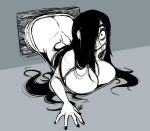  awd! black_hair black_nails breasts butt_crack crawling fingernails ghost hair_over_one_eye large_breasts long_hair looking_at_viewer the_ring thick_thighs thighs yamamura_sadako 