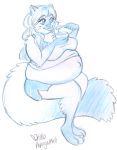  anthro belly big_belly big_breasts breasts clothed clothing domestic_cat felid feline felis female mammal navel overweight papayamist pregnant smile solo 