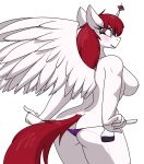  absurd_res anthro big_breasts breasts butt clothed clothing codras condom equid fausticorn female hi_res horn mammal thong topless underwear winged_unicorn wings 