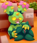  absurd_res blush cactus female flora_fauna flower gren_body hi_res makoto177 maractus nintendo plant pok&eacute;mon pok&eacute;mon_(species) pussy solo spikes video_games yellow_eyes 