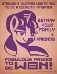  2015 english_text equid feral friendship_is_magic hair horn low_res mammal multicolored_hair my_little_pony poster propaganda samoht-lion solo starlight_glimmer_(mlp) text unicorn 