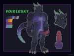  4:3 absurd_res anthro balls canid canine canis claws dragon erection hi_res humanoid_penis hybrid male mammal muscular nipples nude penis scalie solo voidlesky voidlesky_(character) wolf 