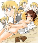  bad_id bad_pixiv_id blonde_hair blue_eyes blush book breasts brown_hair earrings fingering glasses hand_in_panties hyakko jewelry kageyama_torako kazamatsuri_touma long_hair masturbation medium_breasts multiple_girls necktie nipples panties ponytail pussy_juice school_uniform shin_kawasaki short_hair sweat tears underwear wet wet_clothes wet_panties yuri 