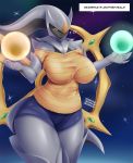  2019 5_fingers anthro anthrofied arceus big_breasts breasts clothed clothing digital_media_(artwork) english_text female fingers green_sclera hi_res legendary_pok&eacute;mon mleonheart mouthless musical_note nintendo pok&eacute;mon pok&eacute;mon_(species) pok&eacute;morph red_eyes solo star text video_games white_body white_skin 