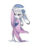  anthro asian_clothing clothed clothing dipstick_ears disney east_asian_clothing flower fully_clothed fur grey_body grey_fur holding_object japanese_clothing judy_hopps kimono lagomorph leporid mammal multicolored_ears plant purple_eyes rabbit simple_background solo standing tomatoztp white_background zootopia 