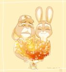  2017 anthro bonnie_hopps buckteeth clothed clothing disney duo ears_down eyes_closed flower fur hat headgear headwear lagomorph leporid mammal pivoted_ears plant rabbit simple_background smile stu_hopps teeth tomatoztp years zootopia 