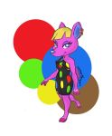  2019 2_toes 3_fingers animal_crossing anthro bare_shoulders barefoot blonde_hair blue_eyes blue_nose cervid cervine clothed clothing digital_media_(artwork) ear_piercing ear_ring english_text eyelashes female fingers fuchsia_(animal_crossing) hair half-closed_eyes looking_at_viewer mammal narrowed_eyes nintendo no_pupils pattern_background pattern_clothing piercing short_hair short_tail signature silvertongue_(artist) simple_background smile solo spots spotted_clothing standing strapless_dress text toes video_games walking 