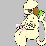  blush brown_markings delta&#039;s_art eyes_closed male markings masturbation nintendo penis pok&eacute;mon pok&eacute;mon_(species) simple_background sitting smeargle solo tongue tongue_out video_games 