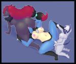  2019 absol absurd_res all_fours anthro anthrofied anus bisexual blue_background blue_body blue_eyes blue_fur bodily_fluids boiful breasts butt canid canine claws cunnilingus erection female female/female fur group group_sex hair hi_res kneeling lactating larger_female looking_back lucario lying male male/female mammal navel nintendo nipples nude on_back oral penetration penis pok&eacute;mon pok&eacute;mon_(species) red_eyes red_hair sex simple_background size_difference smile threesome tongue vaginal vaginal_penetration video_games white_body white_fur zoroark 