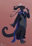  amarian anthro claws clothed clothing digital_media_(artwork) dragon holding_object horn looking_back open_mouth simple_background solo standing teeth 