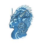  2019 blue_body blue_fur digital_media_(artwork) dragon fur headshot_portrait keltaan portrait simple_background white_background 