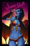  black_hair blue_body blue_skin breasts demon digital_media_(artwork) dota female hair humanoid long_hair mammal membrane_(anatomy) membranous_wings navel not_furry queen_of_pain red_eyes simple_background solo tagovantor tongue tongue_out video_games wings 