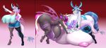  2019 absurd_res aged_up anthro areola arthropod big_breasts blues64 blush breasts changeling crossgender female flurry_heart_(mlp) friendship_is_magic group hi_res hole_(anatomy) horn huge_breasts hyper hyper_breasts marauder6272 my_little_pony nipples open_mouth princess_cadance_(mlp) shining_armor_(mlp) wings 