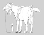  anus causationcorrelation equid equine feral mammal saddle simple_background unbirthing vaginal vore 