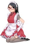  1girl alternate_costume black_hair boruto:_naruto_next_generations boruto:_naruto_the_movie dress enmaided glasses hair_ornament highres maid maid_headdress naruto naruto_(series) onenechan short_hair skirt thighhighs thighs uchiha_sarada 