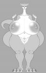  2019 anthro areola bantar2 big_breasts big_butt big_nipples blush breasts brown_body brown_fur butt claws digital_media_(artwork) female fingers fur hi_res huge_breasts huge_butt hyper hyper_breasts lutrine macro mammal mustelid nipples nude open_mouth ophelia pussy simple_background size_difference sketch smile solo thick_thighs 