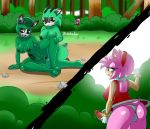  amy_rose anal anthro archie_comics balls being_watched bite biting_lip black_nipples bodily_fluids breasts cassia_the_pronghorn clothed clothing clove_the_pronghorn eulipotyphlan forest fur genital_fluids green_body green_fur hair hedgehog humanoid_penis intersex intersex/intersex looking_at_another looking_back machine mammal masturbation nipple_outline nipples nude outside panties penis pink_body pink_fur pink_hair precum pronghorn robot sonic_the_hedgehog_(archie) sonic_the_hedgehog_(comics) sonic_the_hedgehog_(series) story_at_source storyman tree underwear vein veiny_penis 