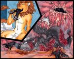  aydan canid canine death digestion digital_media_(artwork) felid fox gore internal leg_markings lion macro male male/male male_pred male_prey mammal markings micro open_mouth oral_vore pantherine psychoseby size_difference smaller_version_at_source stomach vore 