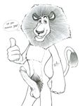  alex alex_the_lion anthro balls big_penis dreamworks erection feline francesco lion madagascar male mammal monochrome muscles penis pose pubes retracted_foreskin solo uncut 