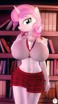  3d_(artwork) anthro big_breasts bottomwear breasts cleavage clothed clothing digital_media_(artwork) equid female friendship_is_magic hentype horn huge_breasts mammal my_little_pony navel navel_piercing piercing school_uniform skirt sweetie_belle_(mlp) unicorn uniform 