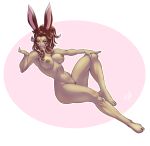  2019 animal_humanoid breasts female final_fantasy hair humanoid lagomorph lagomorph_humanoid mammal mammal_humanoid meshpet navel nipples nude pussy red_hair simple_background smile solo square_enix video_games viera 
