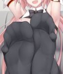  1girl astolfo_(fate) breasts fate/apocrypha fate/grand_order fate_(series) feet feet_out_of_frame feet_together legs_up naturalton no_shoes pov pov_feet sitting smile soles solo toes 