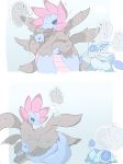  blush eeveelution glaceon hydreigon japanese_text nintendo pok&eacute;mon pok&eacute;mon_(species) rokacake text translation_request video_games 