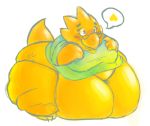  &lt;3 alphys anthro belly big_belly big_breasts blush bottomless breasts buckteeth clothed clothing deep_navel eyewear female glasses huge_hips huge_thighs hyper hyper_belly hyper_hips marx50 midriff morbidly_obese morbidly_obese_female navel non-mammal_breasts obese obese_female overweight overweight_female reptile scales scalie shirt smile solo teeth thick_tail thick_thighs topwear undertale video_games wide_hips yellow_body yellow_scales 