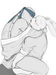  2018 absurd_res alessandradc anthro clothing hi_res kissing lagomorph leonardo_(tmnt) leporid male male/male mammal miyamoto_usagi rabbit reptile robe scalie teenage_mutant_ninja_turtles turtle usagi_yojimbo 