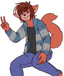  2019 5_fingers anthro blush clothed clothing digital_media_(artwork) female fingers flat_chested fur hair humanoid_hands long_tail looking_at_viewer mammal queenkami rodent sciurid shilly simple_background smile solo tomboy 
