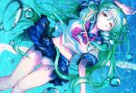  botsumoto bubbles green_hair kochiya_sanae long_hair school_uniform touhou underwater water 