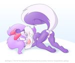 all_fours anthro ass_up blue_eyes butt female fifi_la_fume fifi_le_fume grin hair looking_at_viewer mammal nude presenting presenting_hindquarters purple_hair pussy raised_tail skunk solo tapdon tiny_toon_adventures tiny_toons warner_brothers 