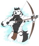  arctic_wolf armpit_hair arrow attahualpa body_hair bow canid canine canis clothed clothing loincloth mammal muscular pubes teyl topless tribal weapon wolf 